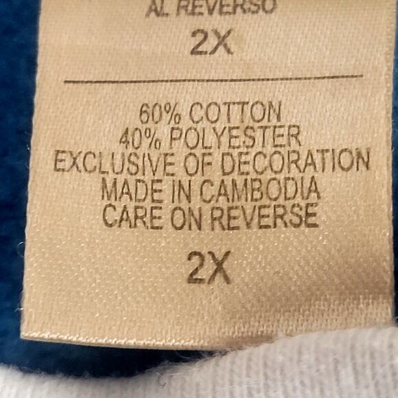 M&C Vintage Double Collar Snowflake Sweatshirt - Teal - Size 2X - Picture 4 of 6